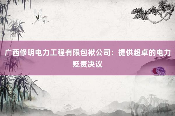 广西修明电力工程有限包袱公司：提供超卓的电力贬责决议